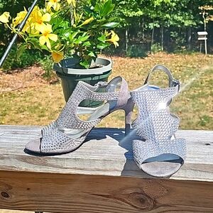 MARIPE RHINESTONE 3.5 SLING HEELS SIZE 7.5